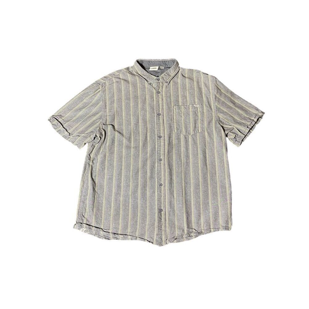Vans Men's XXL Striped Short Sleeve Button-Up Shirt Multicolor Casual